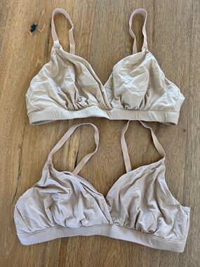 SKIMS Soft Wireless Bralettes in Light and Darker Nude - Set of 2